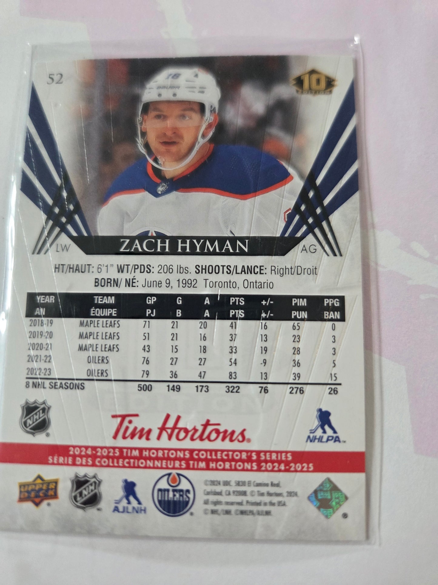 Zach Hyman Upper Deck 10th Edition #52 [Edmonton Oilers]
