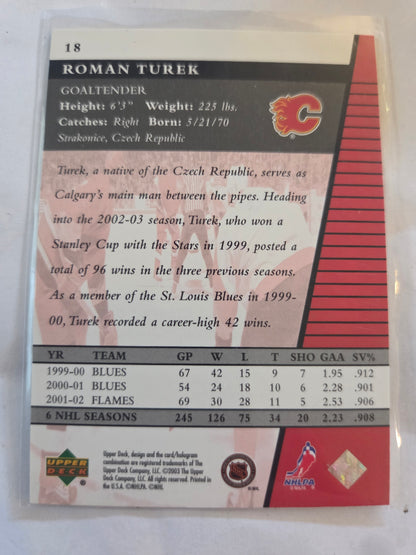 Roman Turek Upper Deck Rookie Update #18 [Calgary Flames]