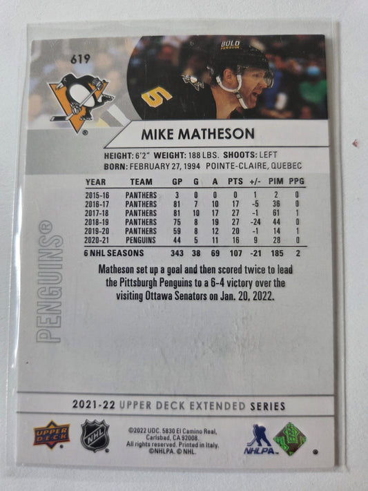 Mike Matheson Upper Deck Extended Series #619 [Pittsburgh Penguins]