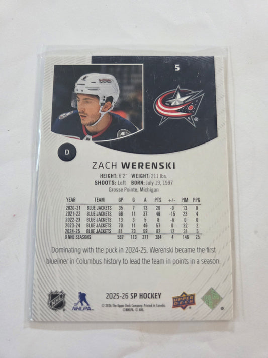 Zach Wekenski Upper Deck SP Hockey #5 [Columbus Blue Jackets]