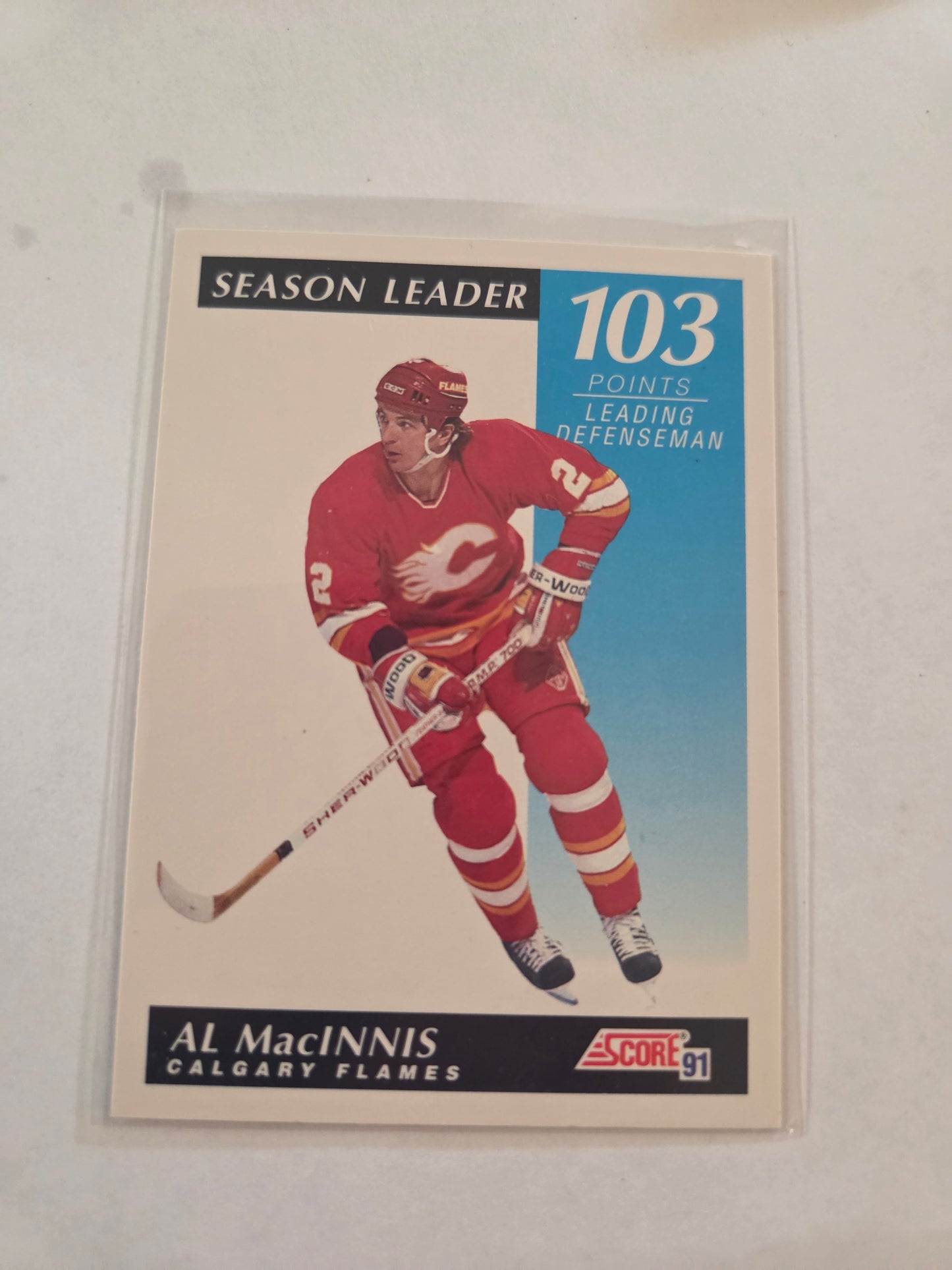 Alex MacInnis 1991 NHL Score Season Leaders #409 [Calgary Flames]