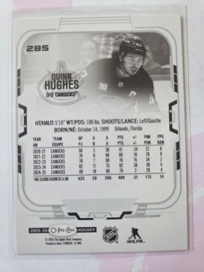 Quinn Hughes O-Pee-Chee Hockey #285 [Vancouver Canucks]