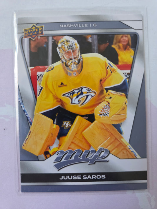Juuse Saros Upper Deck MVP Hockey #53 [Nashville Predators]