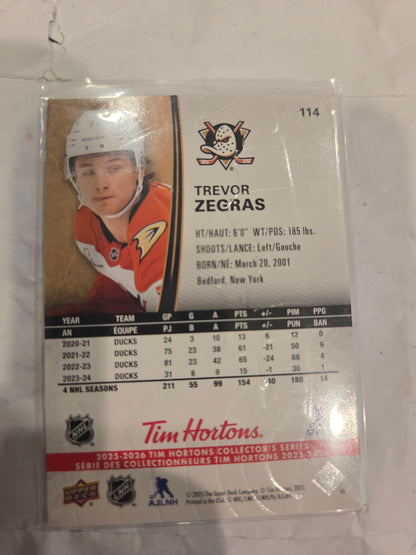 Trevor Zegras Upper Deck Tim Hortons #114 [Anaheim Ducks]