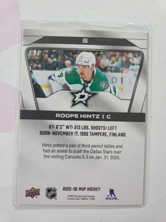 Roope Hintz Upper Deck MVP Hockey #26 [Dallas Stars]