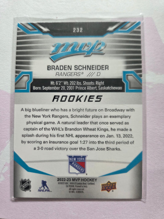 Braden Schneider Upper Deck Blue MVP #232 [New York Rangers]