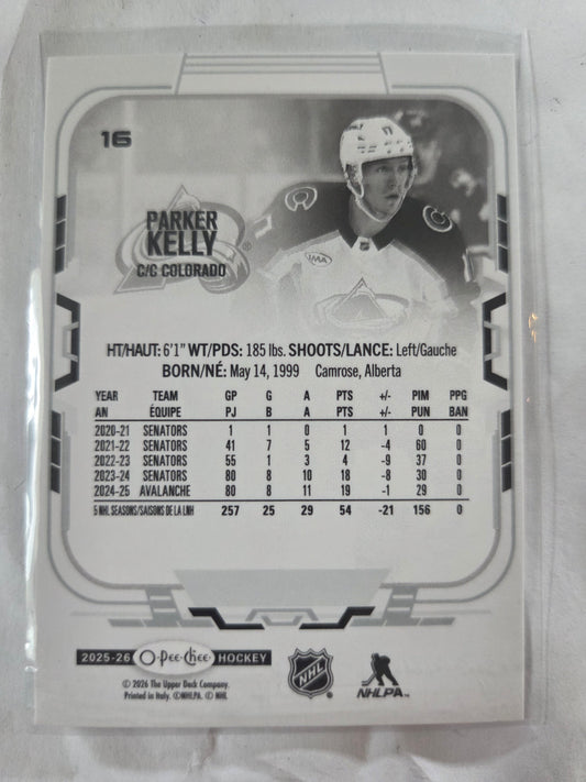 Parker Kelly O-Pee-Chee Hockey #16 [Colorado Avalanche]