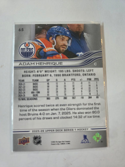 Adam Henrique Upper Deck Series 1 #65 [Edmonton Oilers]