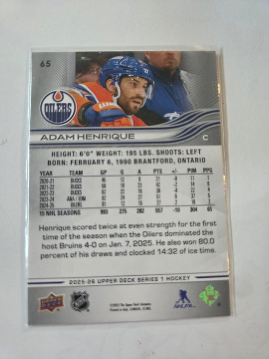 Adam Henrique Upper Deck Series 1 #65 [Edmonton Oilers]