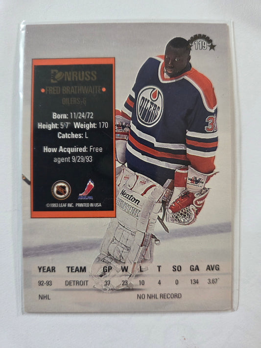Fred Brathwaite NHL Donruss #119 [Edmonton Oilers]