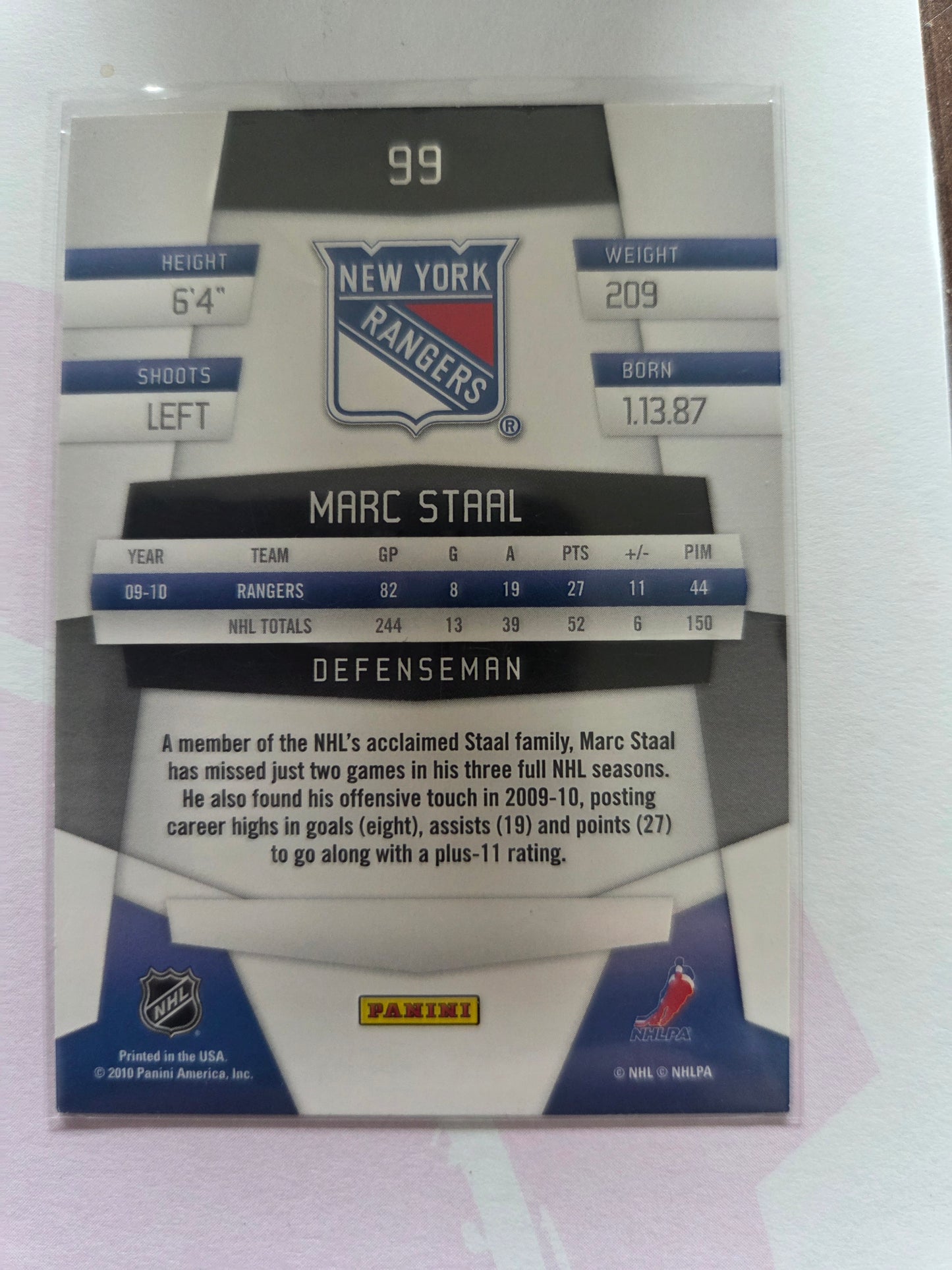 Marc Staal Panini #99 [New York Rangers]