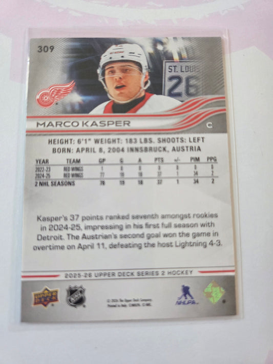 Marco Kasper Upper Deck Series 2 #309 [Detroit Red Wings]
