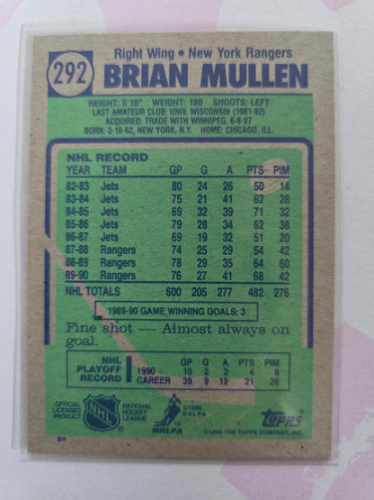 Brian Mullen Topps Hockey #292 [New York Rangers]