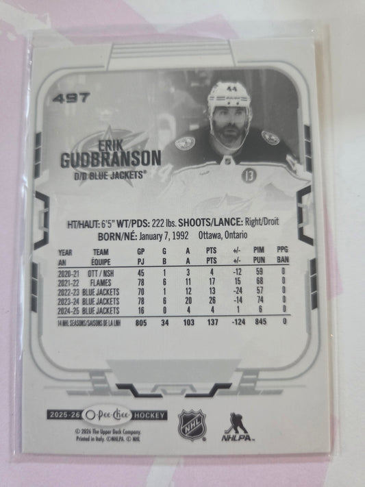Erik Gudbranson O-Pee-Chee Hockey #497 [Columbus Blue Jackets]