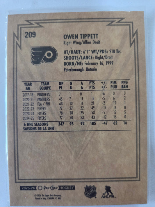 Owen Tippett O-Pee-Chee Hockey #209 [Philadelphia Flyers]