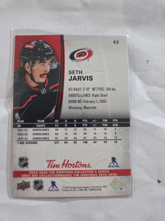 Seth Jarvis Upper Deck Tim Hortons #42 [Carolina Hurricanes]