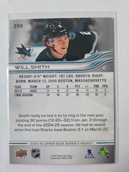 Will Smith Upper Deck Series 2 #390 [San Jose Sharks]