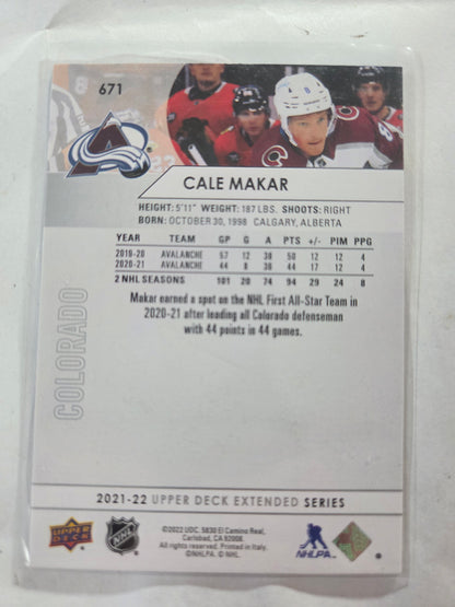 Cale Makar Upper Deck Extended Series #671 [Colorado Avalanche]