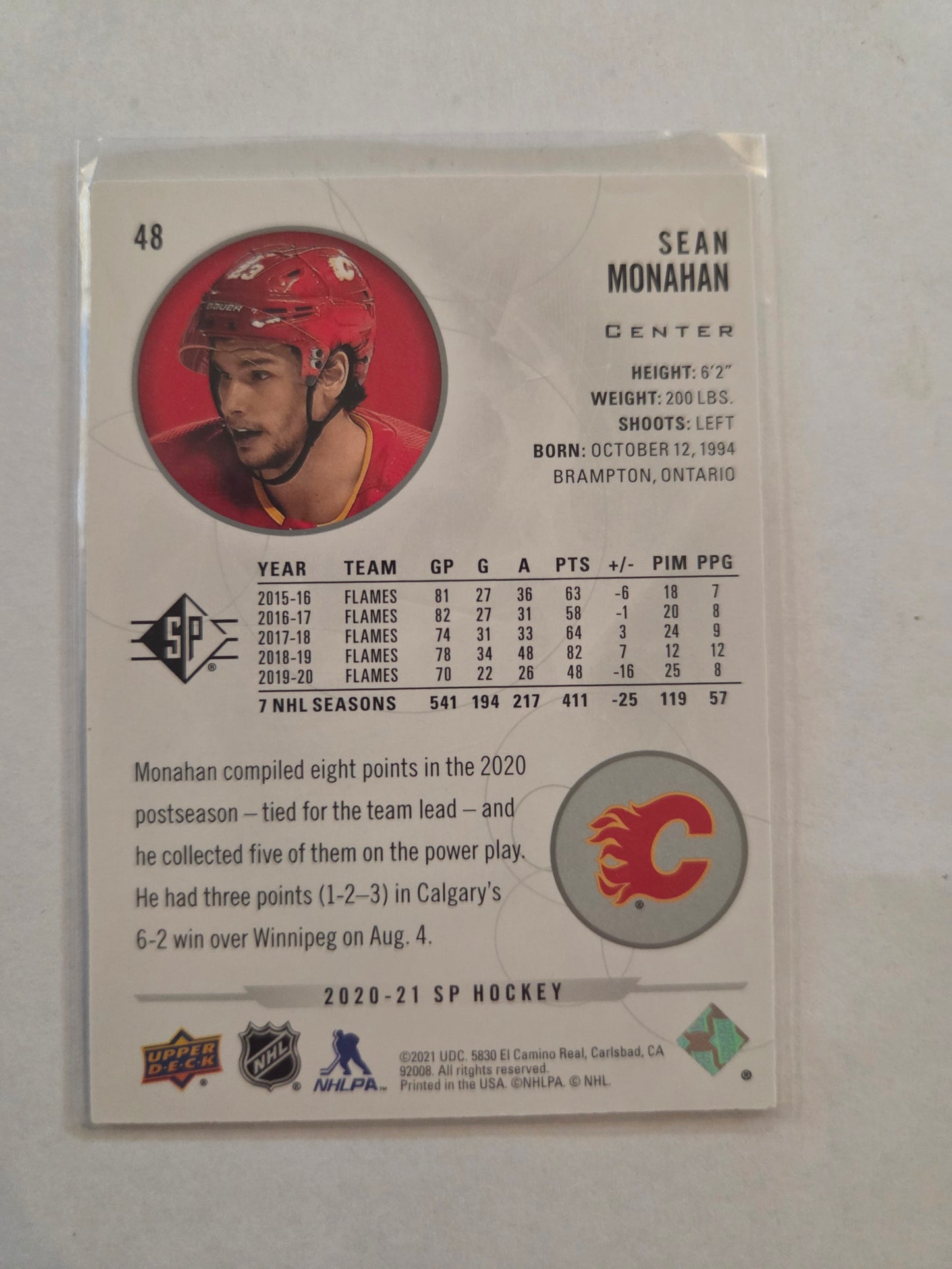 Sean Monahan SP Hockey #48 [Calgary Flames]