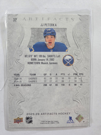 JJ Peterka Upper Deck Artifacts Hockey #37 [Buffalo Sabres]