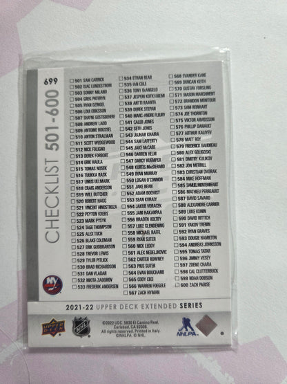 Zach Parise/Zdeno Chara Upper Deck Extended Series Checklist 501-600 #699 [New York Islanders]