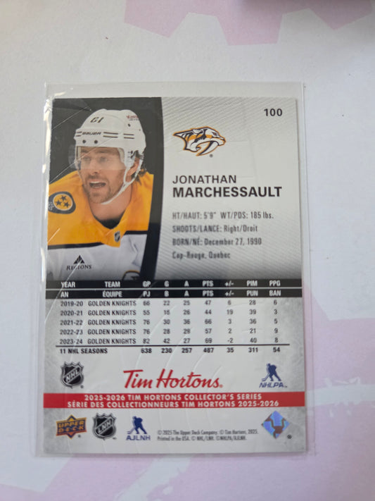 Jonathan Marchessault Upper Deck Tim Hortons #100 [Nashville Predators]