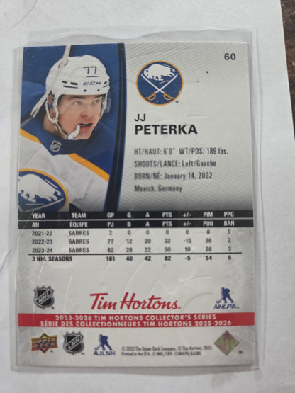 JJ Peterka Tim Hortons Upper Deck #60 [Buffalo Sabres]