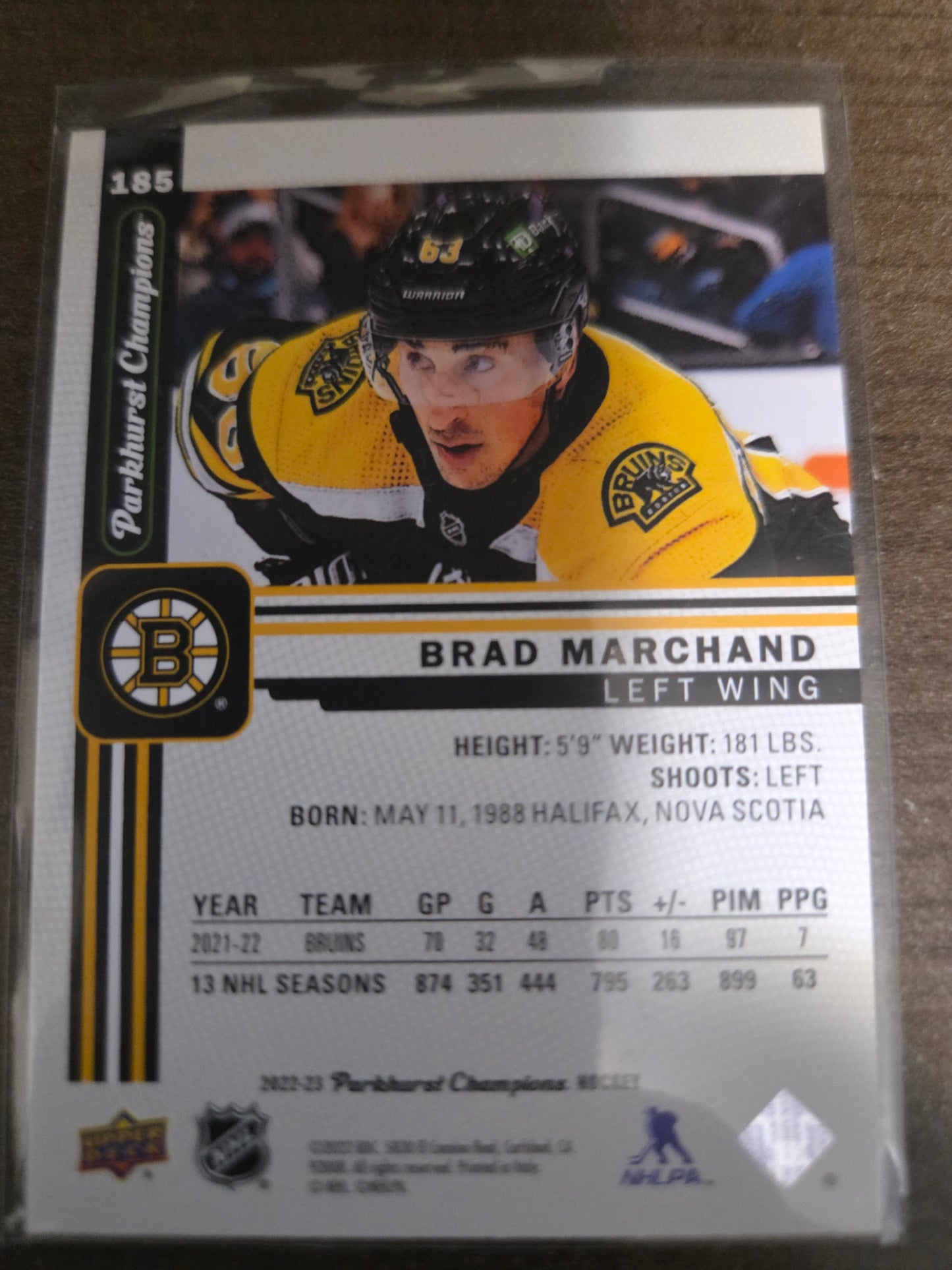 Brad Marchand Veteran Parkhurst Champions #185 [Boston Bruins]