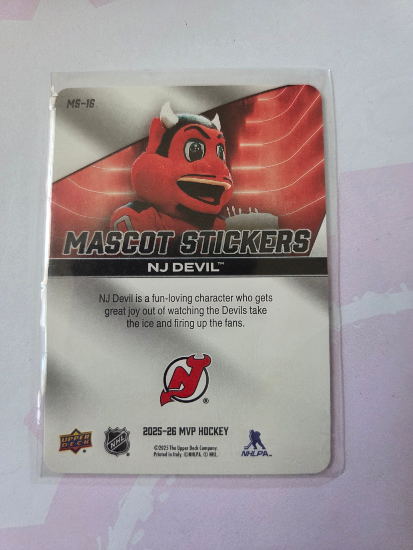 NJ Devil Upper Deck MVP Hockey Mascot Stickers [New Jersey Devils]