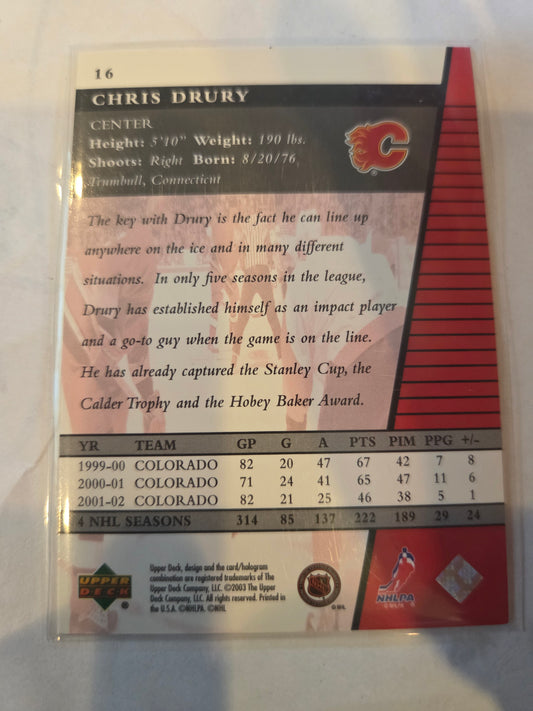 Chris Drury Upper Deck Rookie Update #16 [Calgary Flames]