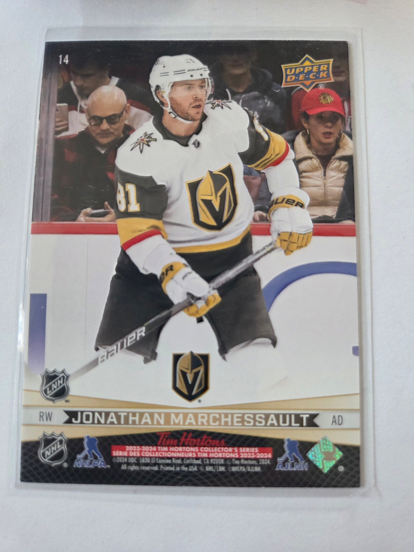 Jack Eichel/Jonathan Marchessault Upper Deck Tim Hortons #14 [Las Vegas Golden Knights]