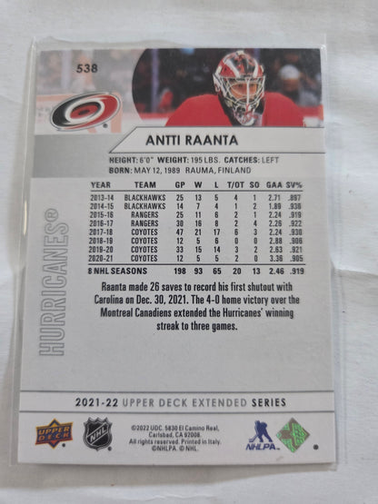 Antti Raanta Upper Deck Extended Series #538 [Carolina Hurricanes]
