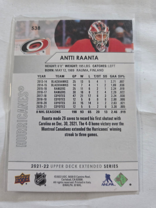 Antti Raanta Upper Deck Extended Series #538 [Carolina Hurricanes]