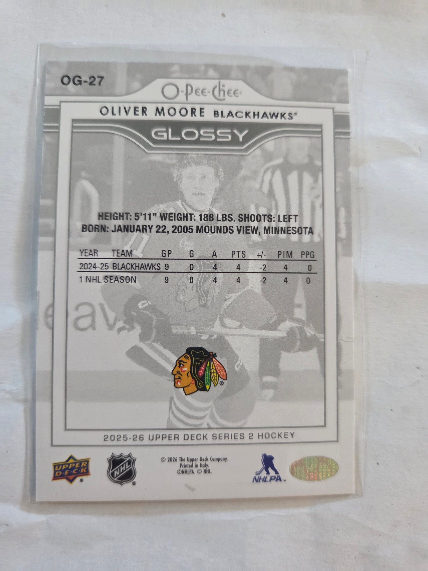 Oliver Moore Upper Deck Series 2 O-Pee-Chee Glossy [Chicago Blackhawks]