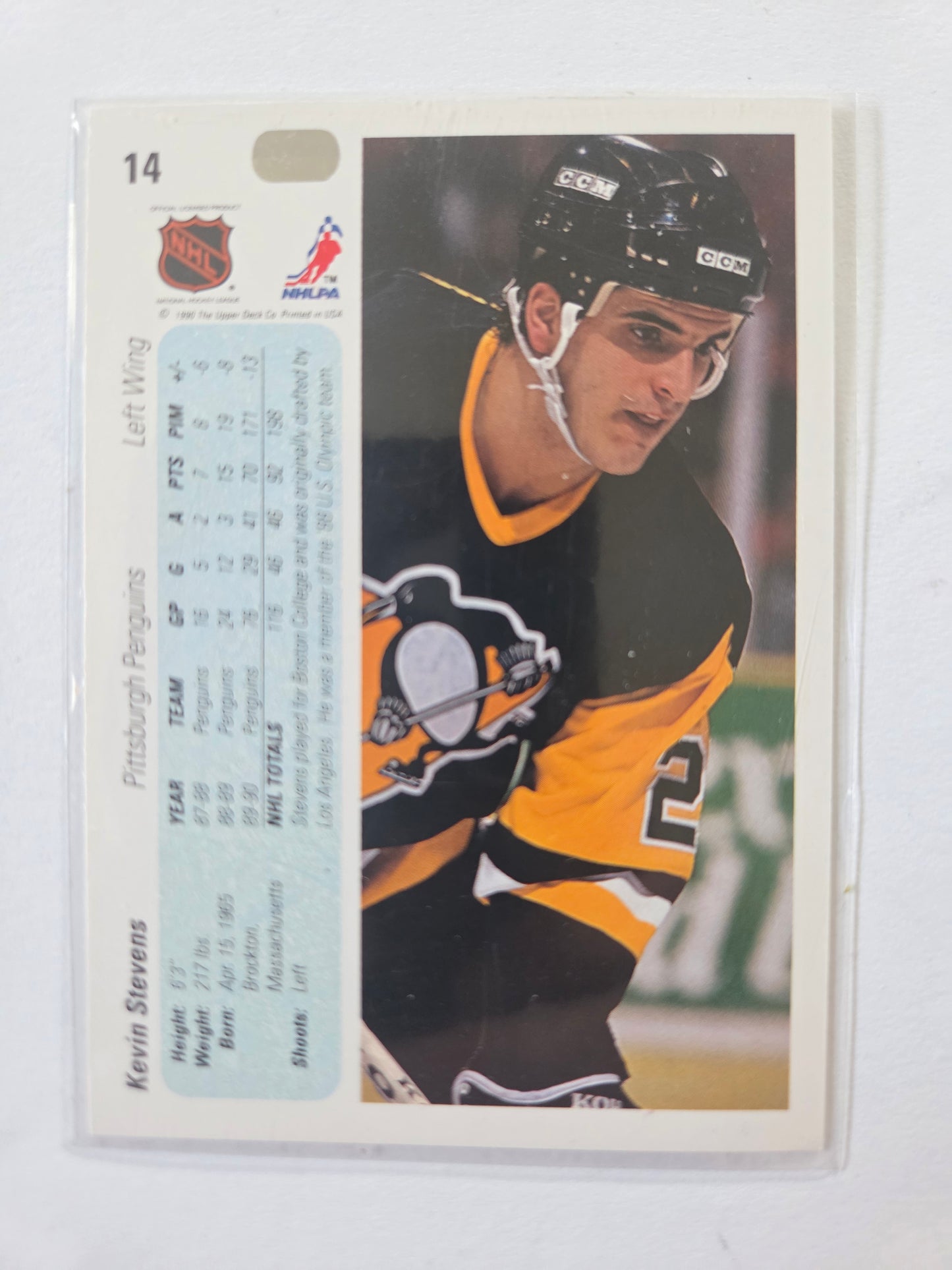 Kevin Stevens 90-91 Upper Deck #14 [Pittsburgh Penguins]