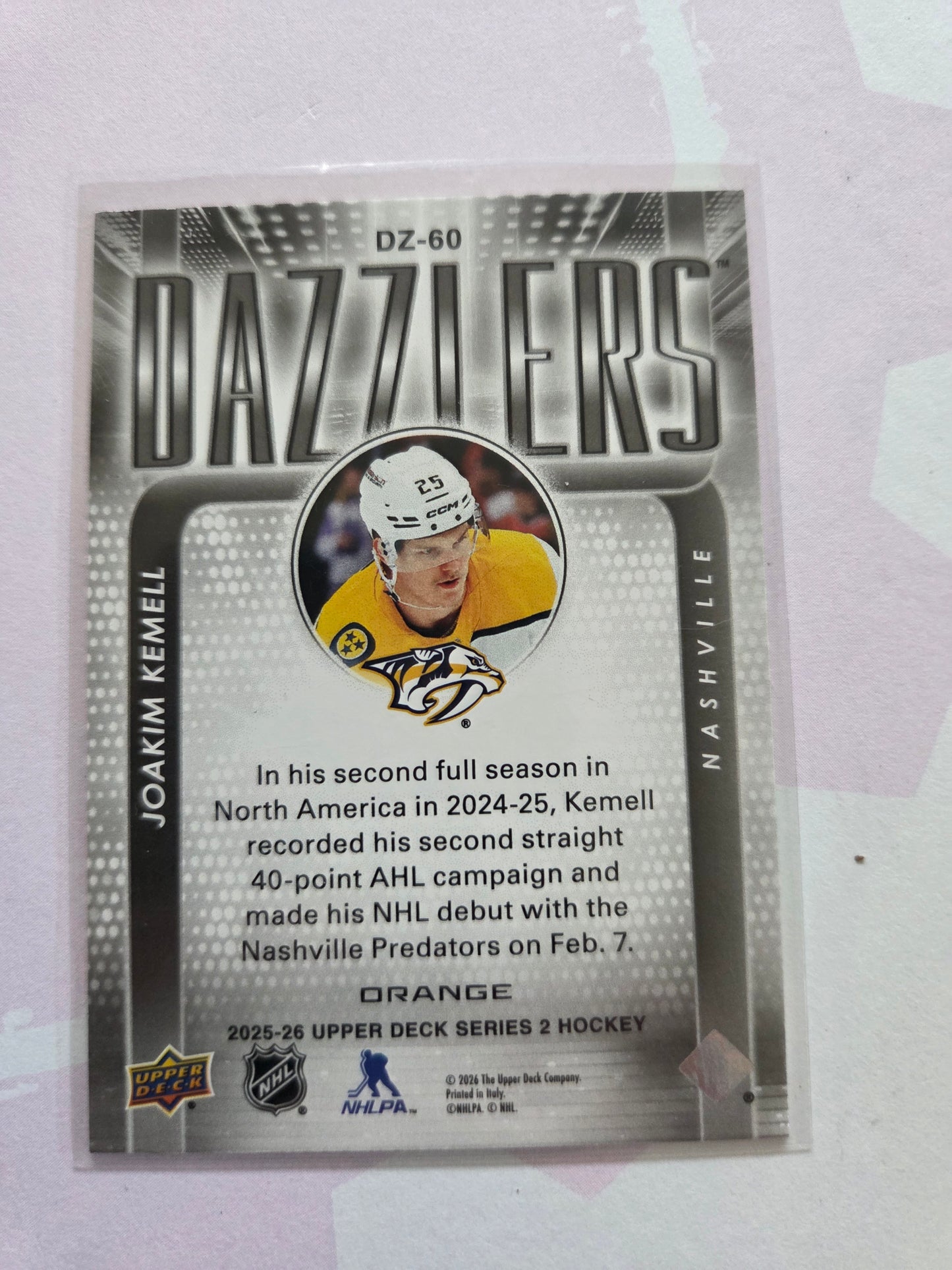 Joakim Kemell Orange Upper Deck Series 2 [Nashville Predators]