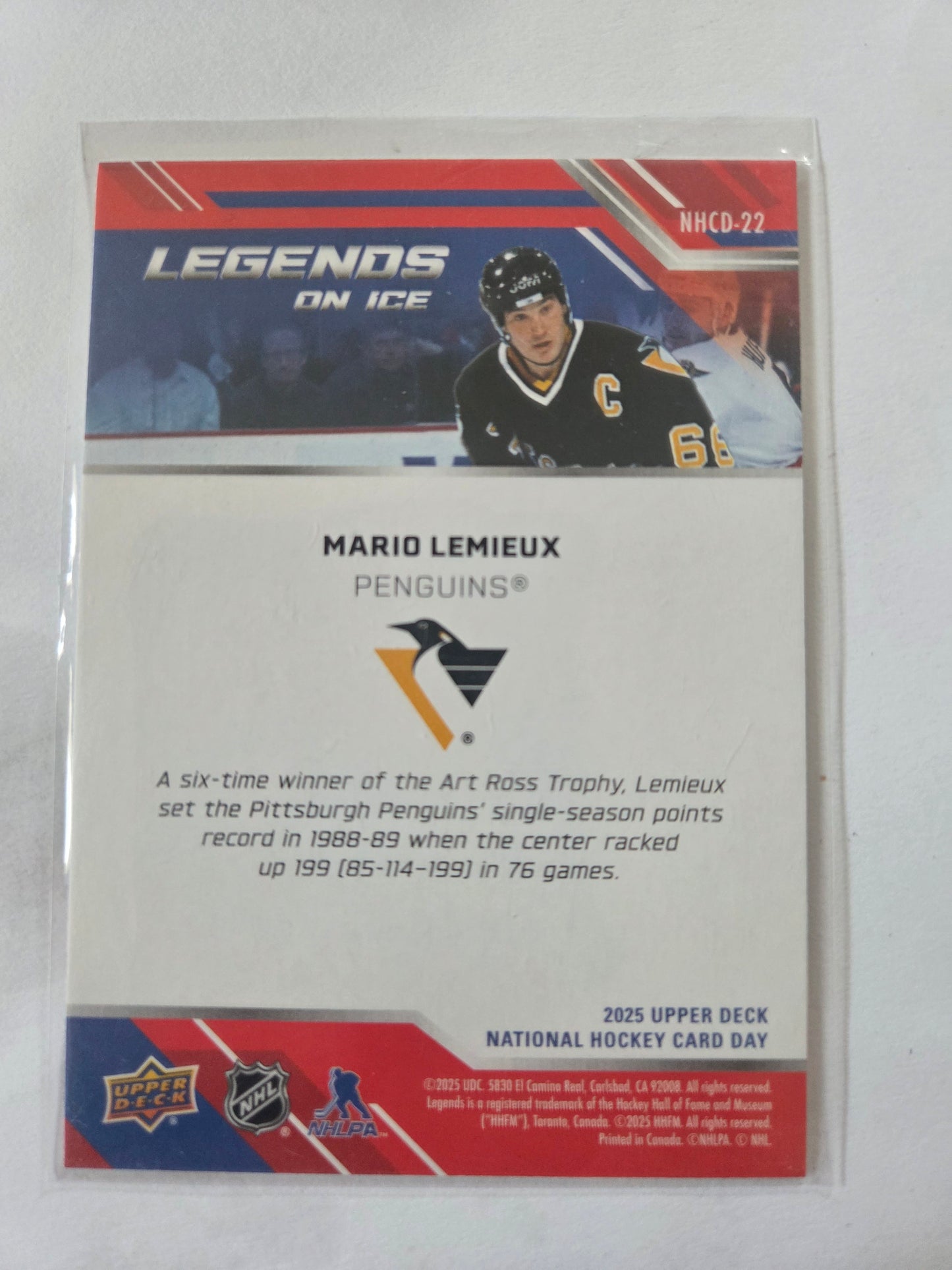 Mario Lemieux Upper Deck National Hockey Card Day [Pittsburgh Penguins]
