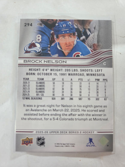 Brock Nelson Upper Deck Series 2 #294 [Colorado Avalanche]