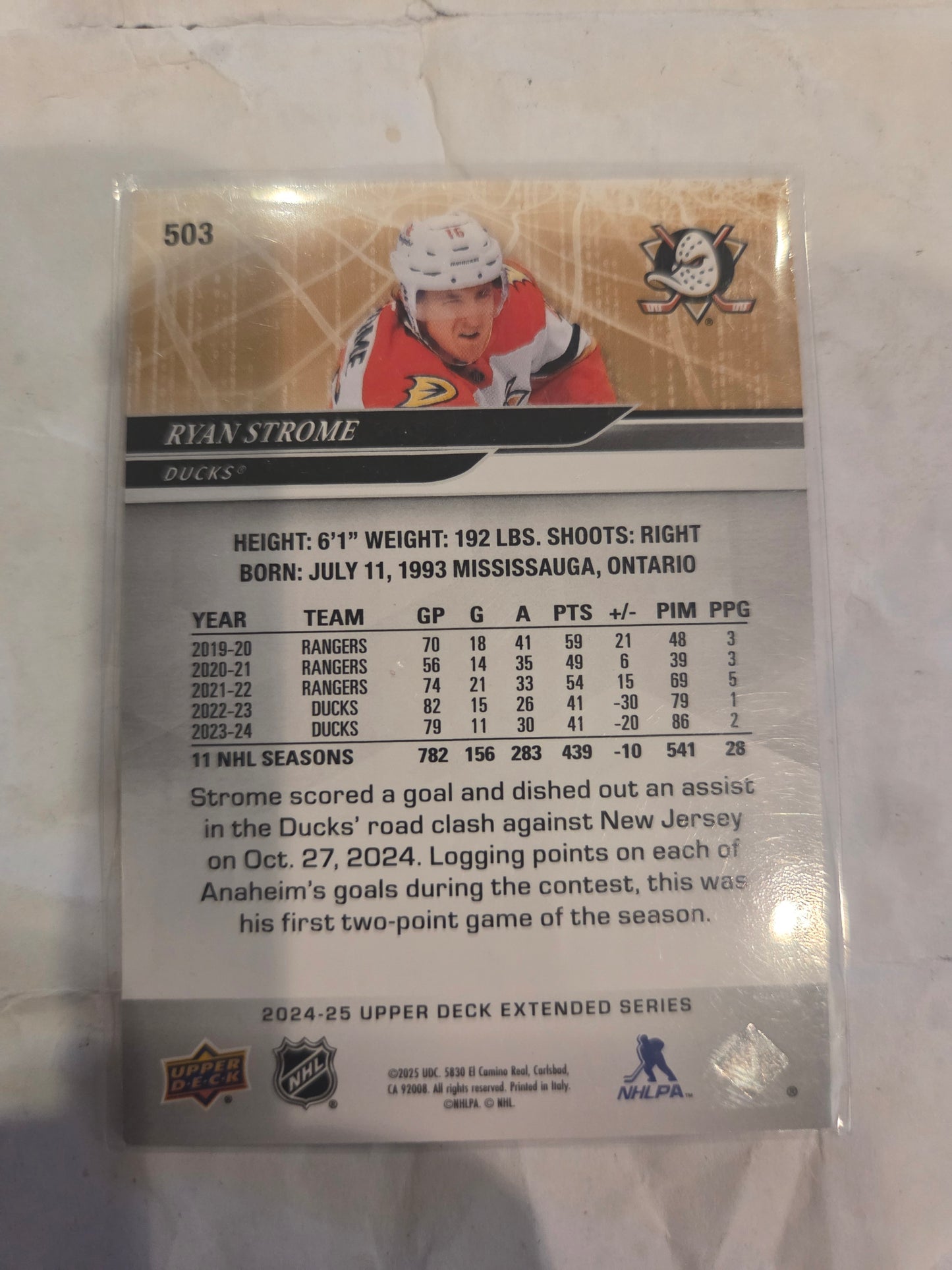 Ryan Strome Upper Deck Extended Series #503 [Anaheim Ducks]
