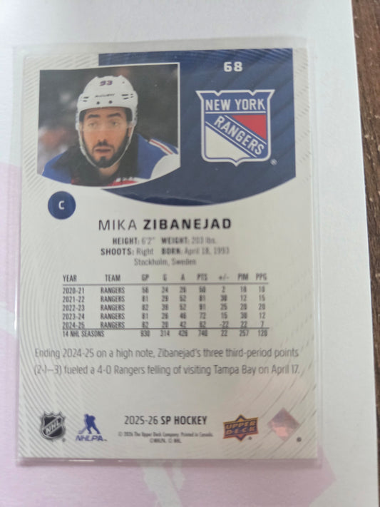Mika Zibanejad SP Hockey #68 [New York Rangers]