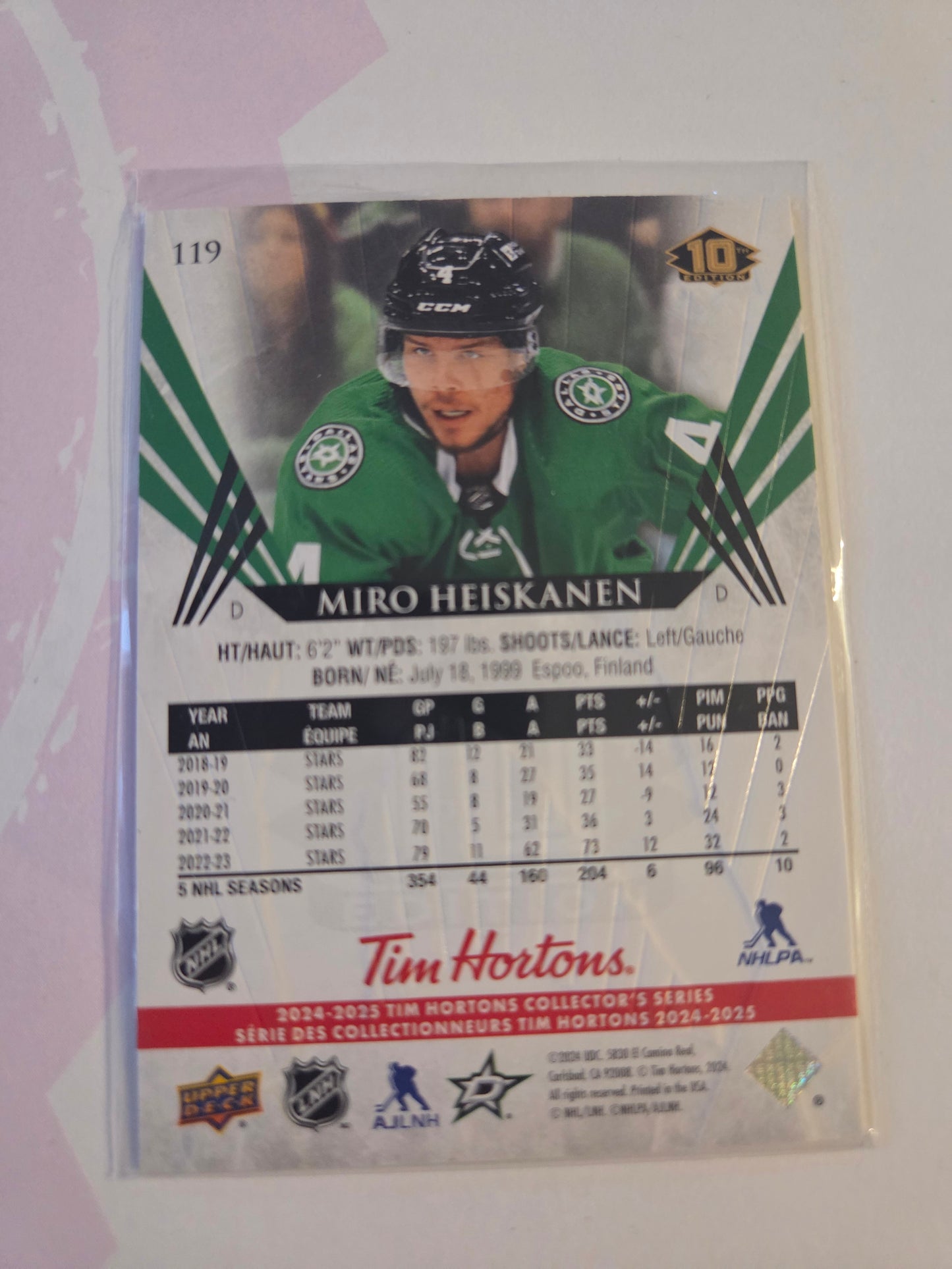 Miro Heiskanen Upper Deck 10th Edition #119 [Dallas Stars]
