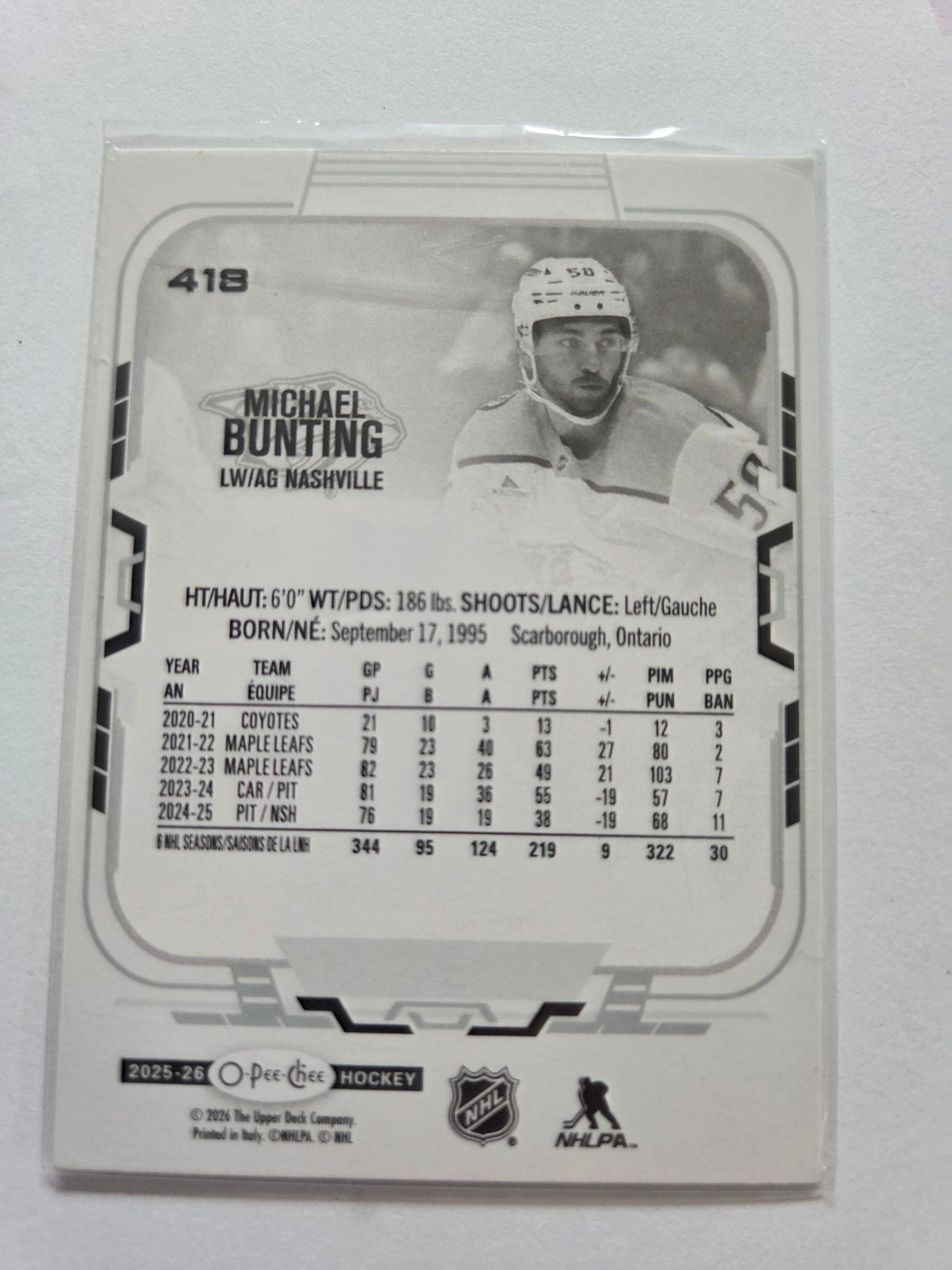 Michael Bunting O-Pee-Chee Hockey #418 [Nashville Predators]