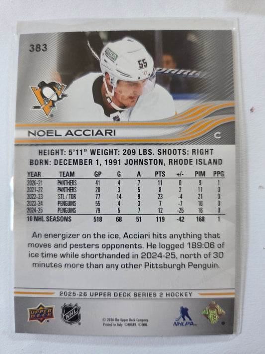 Noel Acciari Upper Deck Series 2 #383 [Pittsburgh Penguins]
