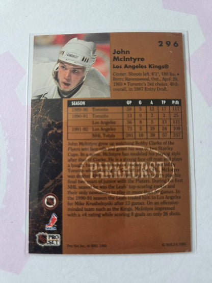 John McIntyre NHL Parkhurst #296 [Los Angeles Kings]