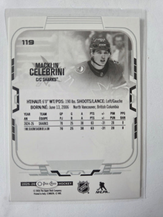 Macklin Celebrini O-Pee-Chee Hockey #119 [San Jose Sharks]