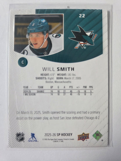 Will Smith SP Hockey #22 [San Jose Sharks]
