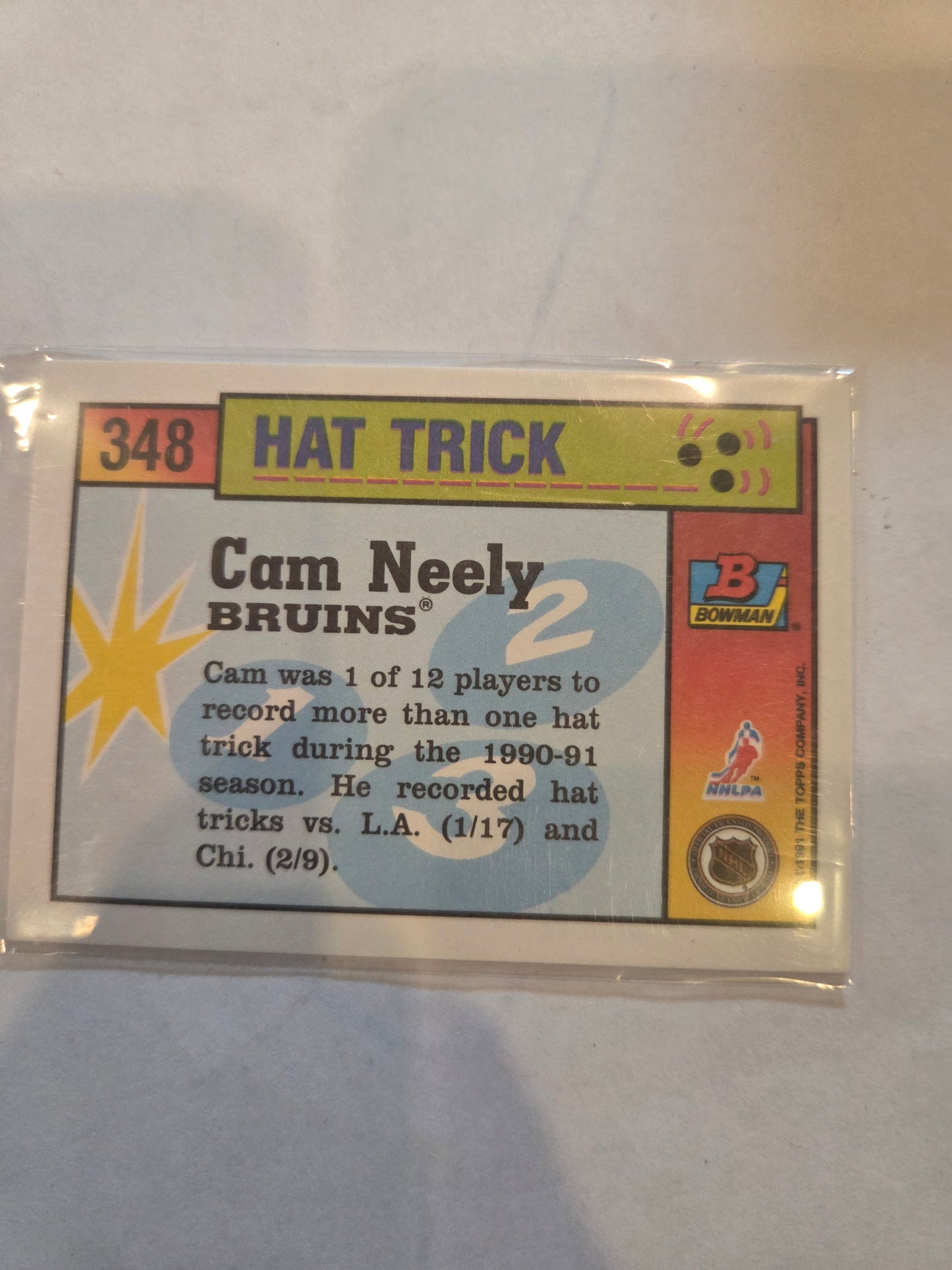 Cam Neely Bowman Hat Tricks #348 [Boston Bruins]