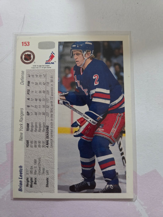Brian Leetch 91/92 Upper Deck #153 [New York Rangers]