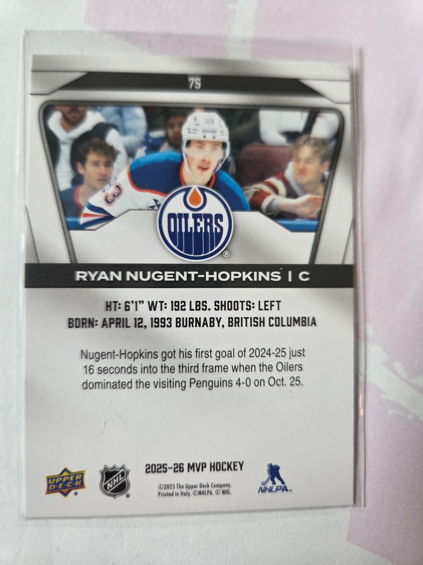 Ryan Nugent-Hopkins Upper Deck MVP #75 [Edmonton Oilers]