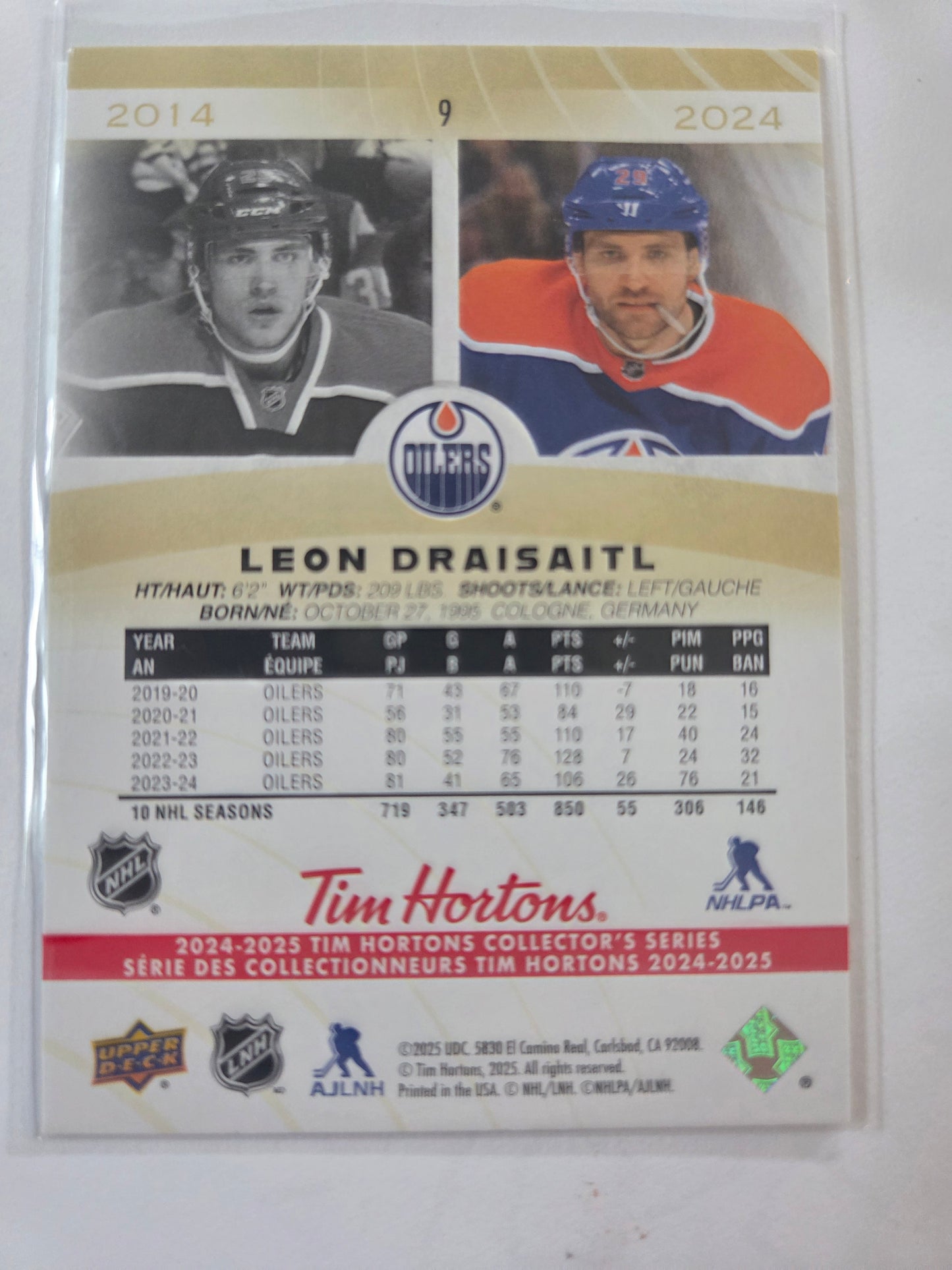 Leon Draisaitl Tim Hortons Upper Deck #9 [Edmonton Oilers]